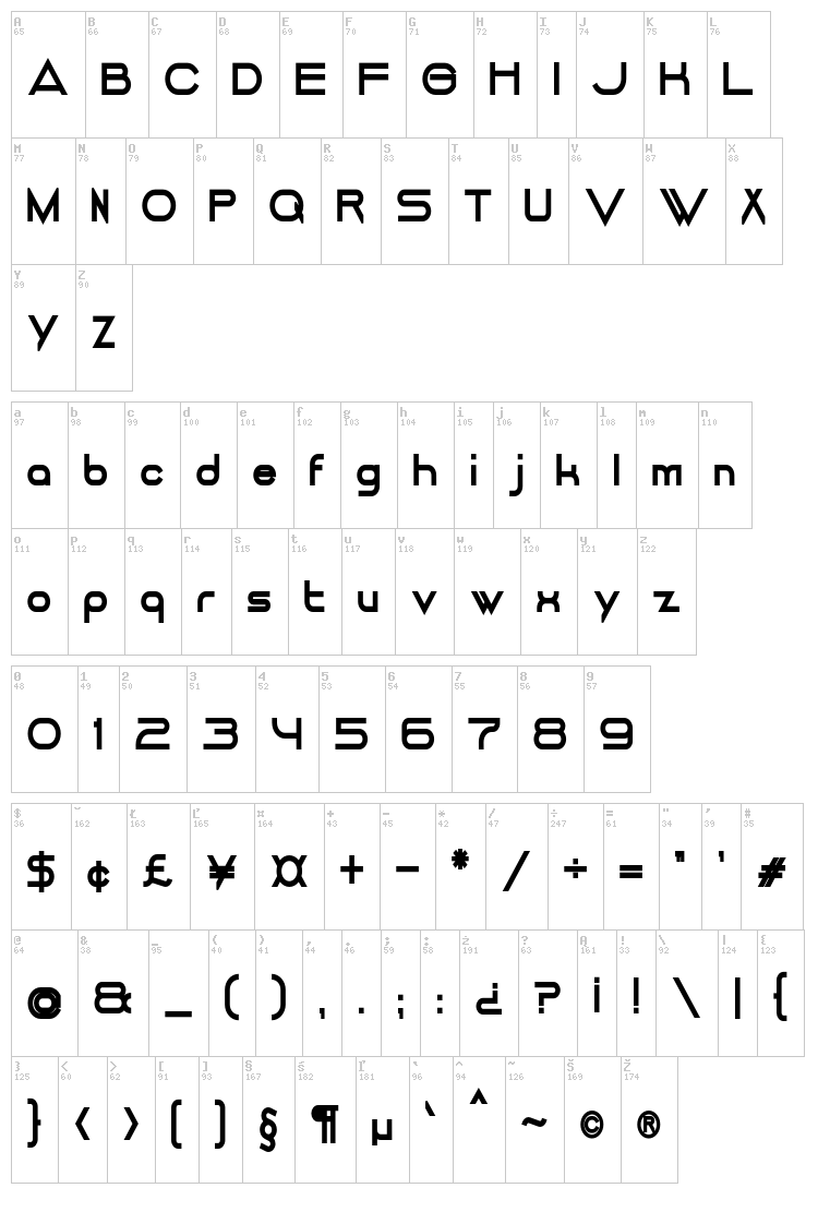 Dancing Juice font map